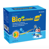 (hộp 30 gói ) Cốm vi sinh Bio-acimin Gold và Filber -Cốm vi sinh giúp tiêu hoá khoẻ, trẻ ăn ngon