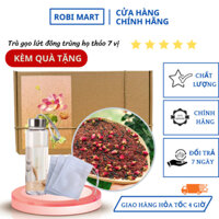 Hộp 30 gói trà gạo lứt, đậu đen, đậu đỏ, táo đỏ, táo thái lát, hoa hồng robimart đẹp da, đẹp dáng - kèm bình hoặc túi lọ