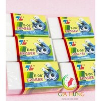 Hộp 30 Gôm Bôi Tẩy Viết Chì, Gôm Trắng E-06 Thiên Long, Bôi Sạch , An Toàn, Chính Hãng