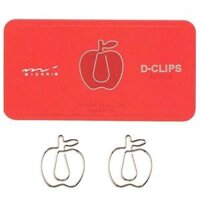 Hộp 30 Kẹp Giấy D-Clip Midori 43218 - Hình Táo