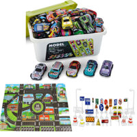 Hộp 30 ô tô sắt đà, Xe đồ chơi nhiều màu