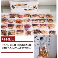 Hộp 30 Set Gói Trà Detox hoa quả sấy khô giảm cân, DETOX KOREA (ảnh thật) - Tặng bình nhựa Pongdang 1000ML