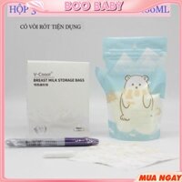 Hộp 30 túi trữ sữa Vcool 180ml tiệt trùng sẵn, mẹ chỉ cần lấy ra và sử dụng luôn.- 𝐁𝐎𝐎 𝐁𝐀𝐁𝐘