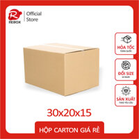 Hộp 30x20x15 cm - Combo 20 thùng carton lớn đóng hàng, thùng giấy, hộp carton gói hàng siêu dày