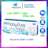 Hộp 32 kính áp tròng SEED 1 ngày 1dayPure moisture không màu độ cận từ -0.5 đến -12