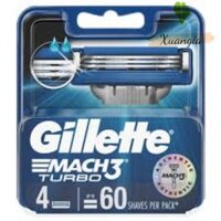 Hộp 4 lưỡi dao cạo râu Gillette Mach3 Turbo