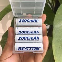 Hộp 4 pin sạc AA AAA Beston dung lượng cao, sạc lại nhiều lần - Hàng chính hãng - AA 2000mAh