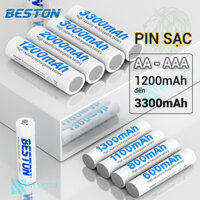 Hộp 4 pin sạc AA AAA Beston dung lượng cao, sạc lại nhiều lần - Hàng chính hãng - AA 1200mAh
