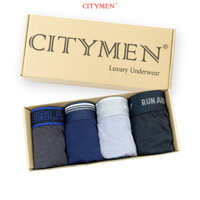 Hộp 4 Quần Lót Nam boxer vải cotton hiệu CITYMEN nhiều lưng 4 chiều cao cấp, đồ lót - LMTK-MULTIBC - .S 30kg-39kg