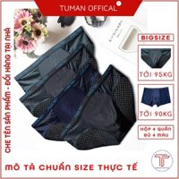 Hộp 4 quần lót nam thông hơi - quần sịp nam tam giác đùi nhật bản - có size lớn MLQ01