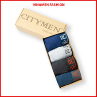 Hộp 4 quần sịp đùi nam Boxer lưng Hàn Quốc quần lót cao cấp vải cotton co dãn 4 chiều - HOP4_HAN_BC