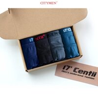 Hộp 4 Quần Sịp Nam 2 Lưng Cao Cấp, Quần Lót Nam 17Centii Co Giãn 4 Chiều Hiệu CITYMEN
