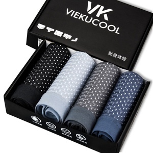 Hộp 4 sịp đùi boxer thông hơi cao cấp dành cho nam Veikucool