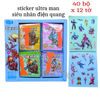 Hộp 40 bộ sticker ultraman , sticker siêu nhân điện quang