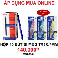 Hộp 40 Bút bi M&G TR3 ngòi 0.7mm
