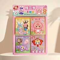 Hộp 40 sổ sticker BABY THREE nhiều mẫu mỗi sổ 12 trang dễ thương