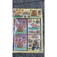Hộp 40 sổ sticker dán Capy Bara, Labubu
