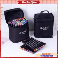 Hộp 48 bút màu 2 đầu - bút màu dạ dành cho học sinh-sinh viên dùng vẽ tranh tô màu | HT005