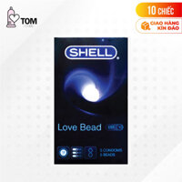 Hộp 5 cái Bao cao su Shell Love Bead - Gân nổi, kéo dài thời gian, bi tăng 1.5cm - Bộ 1 hộp - 5 cái