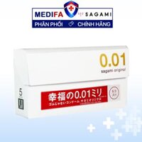 Hộp 5 chiếc bao cao su Original Sagami 0.01