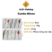 (Hộp 5 con) Mồi câu Lure cá hoàng đế Minow, Combo mồi TNQ Lure câu măng, chẽm, vược, cá hoàng đế