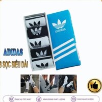 Hộp 5 Đôi Tất Adidas 3 Sọc Siêu Dài, Vớ Thể Thao Hàng Xuất Dư Cao Cấp Làm Quà Tặng - Bán Buôn Bán Lẻ