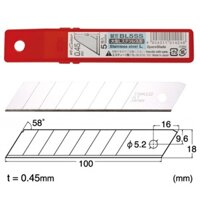 Hộp 5 Lưỡi dao lớn không rỉ sét NT Cutter BL5SS dùng cắt vật liệu cứng