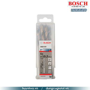 Hộp 5 mũi khoan Inox HSS-Co 10.2mm Bosch 2608585899