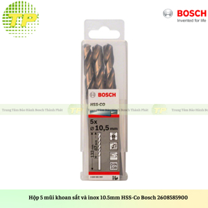 Hộp 5 mũi khoan Inox HSS-Co 10.5mm Bosch 2608585900