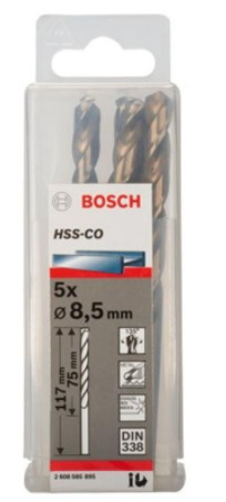 Hộp 5 mũi khoan Inox HSS-Co 13mm Bosch 2608585905