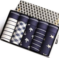 Hộp 5 Quần Lót Boxer Nam SZone Cá Tính Hộp Quần Sịp Hình Sao - Đen - 3XL