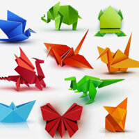 Hộp 5 tệp giấy xếp hạc (Giấy gấp hạc)