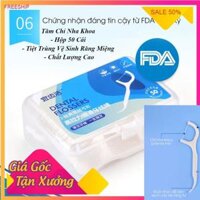 Hộp 50 cây tăm nha khoa nhỏ gọn mang đi, Tiệt Trùng Vệ Sinh Răng Miệng Chất Lượng Cao, àm sạch cặn bẩn ở các kẽ răng to