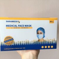 Hộp 50 chiếc Khẩu Trang Y Tế DANAMECO - Hàng cao cấp, dập Logo, White