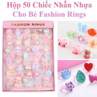 Hộp 50 Chiếc Nhẫn Nhựa Cho Bé Fashion Rings Dễ Thương