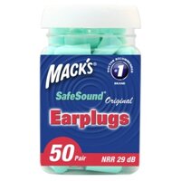 Hộp 50 đôi nút bị tai chống ồn Mack's Safe Sound (Màu Xanh)