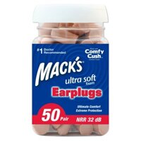 Hộp 50 đôi nút bịt tai chống ồn Mack's Ultra Soft Foam dành cho ngủ ngon 9250 (Hộp Lớn)