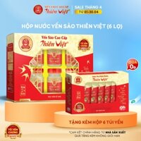 Hộp 6 hũ Nước Yến Sào Thiên Việt cao cấp 15% yến tổ (70ml) + Túi giấy