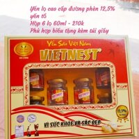 [Hộp 6 lọ] Yến lọ cao cấp đường phèn 12,5% yến tổ Vietnest