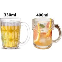 Hộp 6 ly thủy tinh A316 330ml, 400ml - Có quai - Ly uống bia, nước, sinh tố