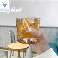Hộp 6 Ly thủy tinh whisky 240ml màu vàng cực xinh / 6 ly gợn sóng màu hỗ phách / cốc thủy tinh