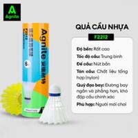 Hộp 6 quả Cầu lông nhựa chính hãng Agnite - siêu bền - phù hợp tập luyện, chơi thể thao - F2212