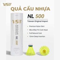 Hộp 6 quả cầu lông nhựa VS NL500 NYLON luyện tập nghiệp dư, quả cầu lông nylon, nút chai thật, tốc độ bay 76/77