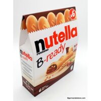 HỘP 6 THANH BÁNH KEM XỐP Nutella Fererro B-Ready Biscuits, NHÂN HẠT QUẢ PHỈ Hazelnut, 132g