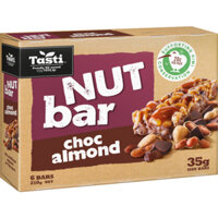 HỘP 6 THANH Tasti Nut Bar Choc Almond, SOCOLA HẠNH NHÂN / Cranberry / MẬN / Salted Caramel, 210g