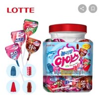 [Hộp 60 cái] Kẹo mút Lotte 4 vị trái cây Hàn Quốc, kẹo mút cho bé vị dâu, dưa hấu, cola, soda