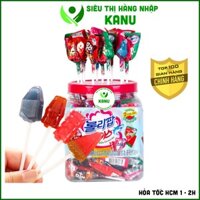 [Hộp 60 cái] Kẹo mút Lotte 4 vị trái cây Hàn Quốc, kẹo mút cho bé vị dâu, dưa hấu, cola, soda