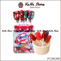 [Hộp 60 cái] Kẹo mút Lotte 4 vị trái cây Hàn Quốc cho bé ăn vặt ngon rẻ (dâu, dưa hấu, cola, soda)