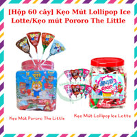 [Hộp 60 cây] Kẹo Mút Lollipop Ice Lotte/Kẹo Mút Pororo Hàn Quốc The Little Penguin Candy