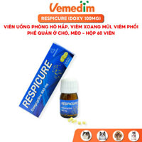 Hộp 60 viên uống cho chó mèo Vemedim Respicure doxy 100mg trị nhiễm khuẩn đường hô hấp